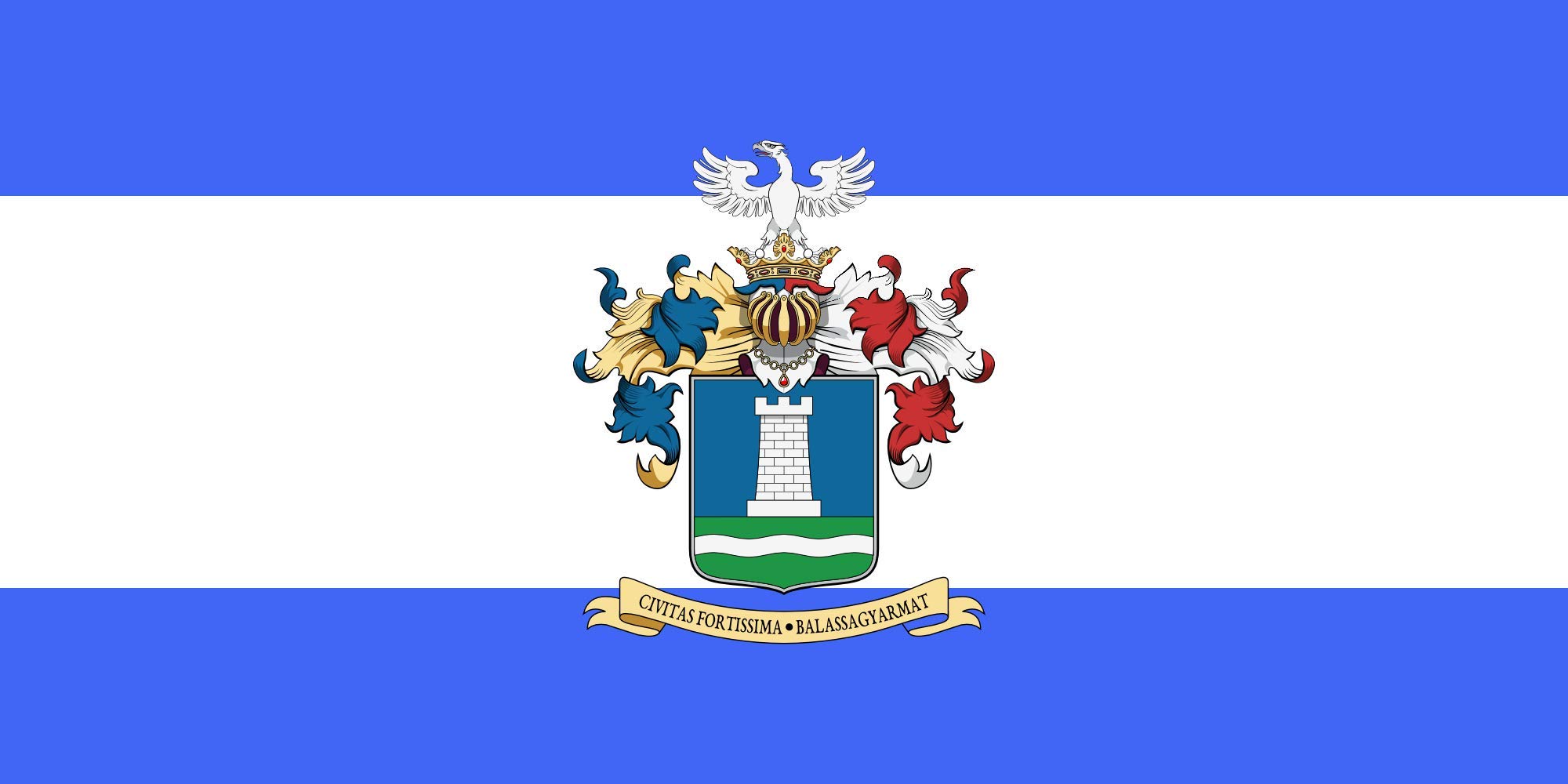 Drapeau Balassagyarmat variant grand pavillon historique extérieur