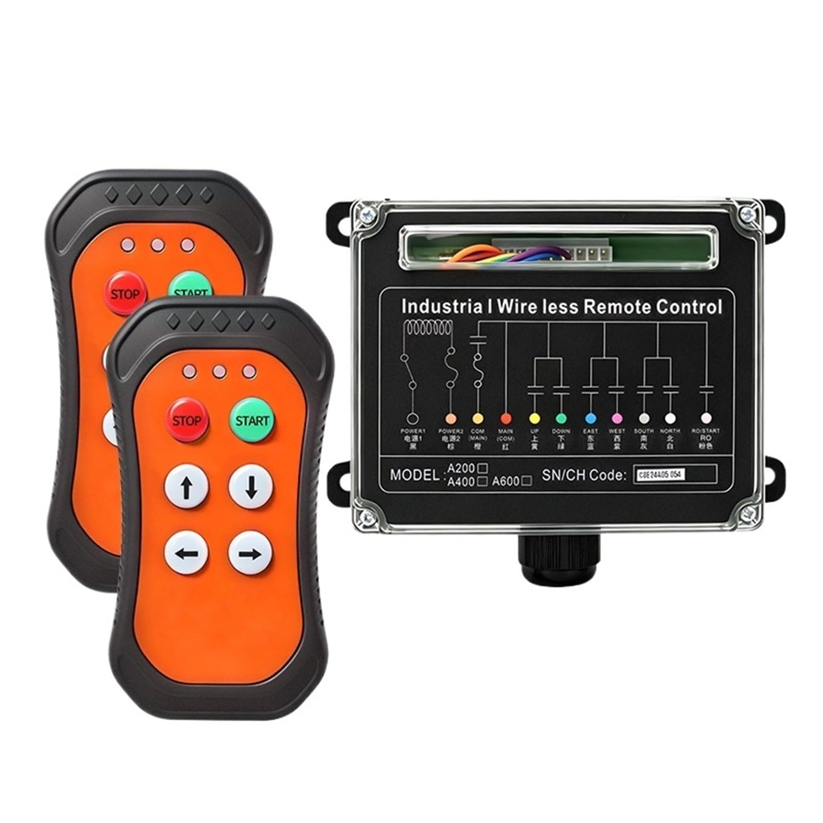 Controlador De Elevación De Grúa for Camión A400 De 4 Teclas(Orange 1T1R,ACDC12-72V)