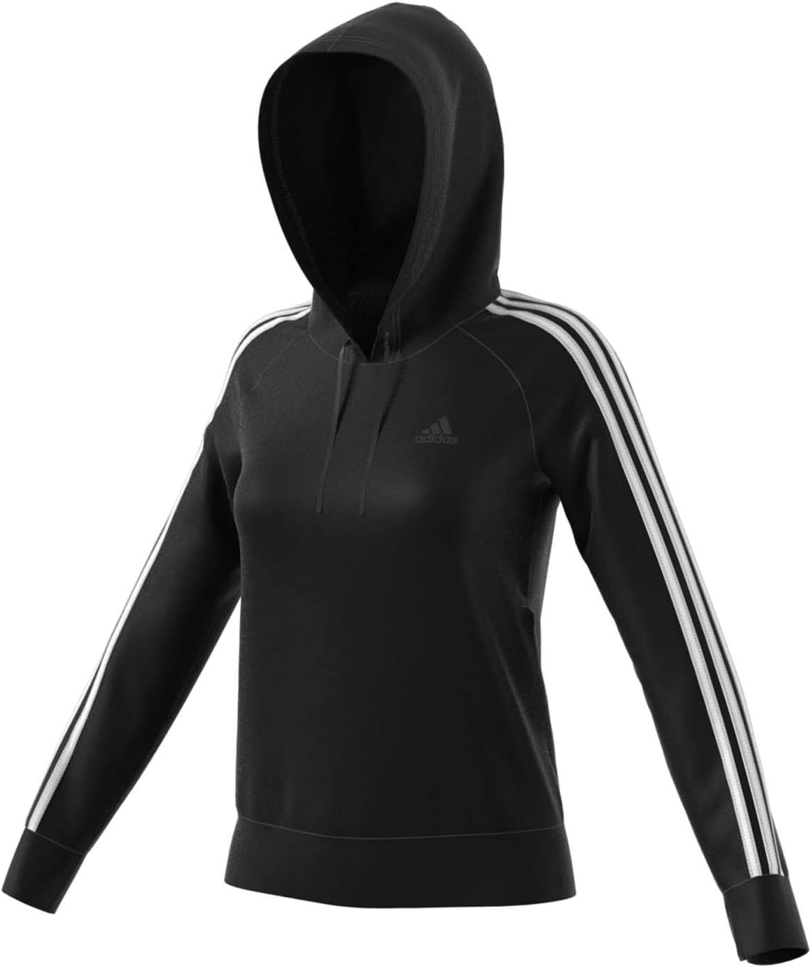 adidas Womens Athletics Essential Cotton Fleece 3 Stripe Pullover Hoody