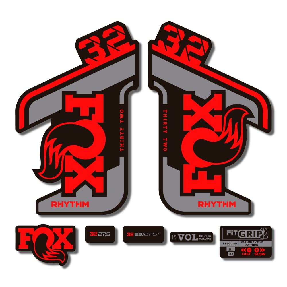 Autocollants Fox 32 Rhythm 2021 rouge 1cm pour personnaliser votre fourche VTT