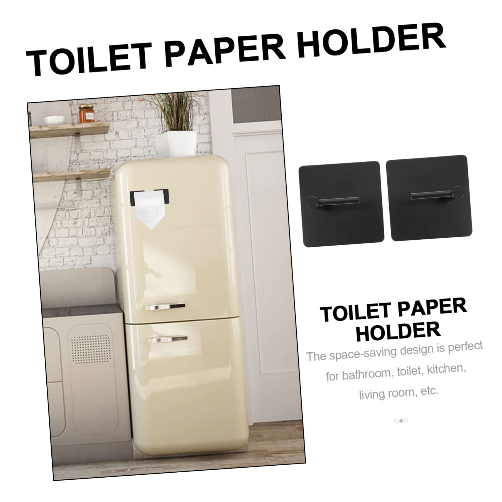 PRETYZOOM Porta Carta Nero in Acciaio Inossidabile Magnetico Igienica Design Salvaspazio Semplice e Moderno, per Bagno e Soggiorno