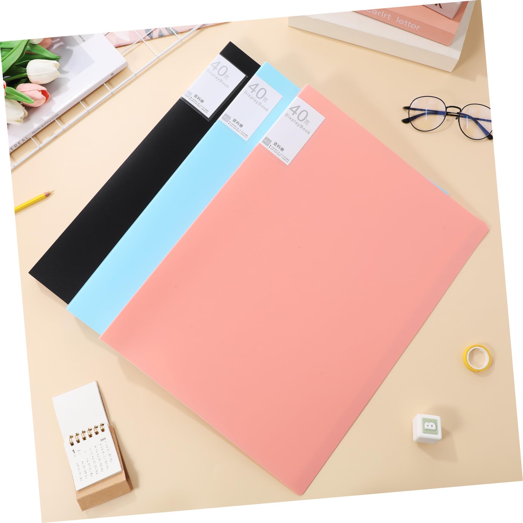 CHILDWEET 3 Stück-pack A3-dokumentenmappe aus Kunststoff 40 Seiten Robust und Abwischbar für Büro und Schule zur Übersichtlichen Aufbewahrung von Dokumenten