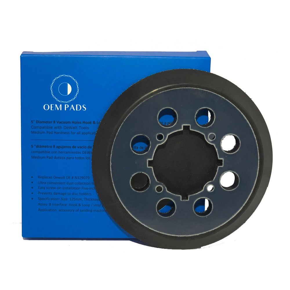 OEM Pads OEM5 Aftermarket 5" Dia 8 Vacuum Holes Hook and Loop Sanding Pad Replaces Dewalt N329079, DWE64233 RSP54 for Type 1, 5" Sanders DWE6421 DWE6421K DWE6423K