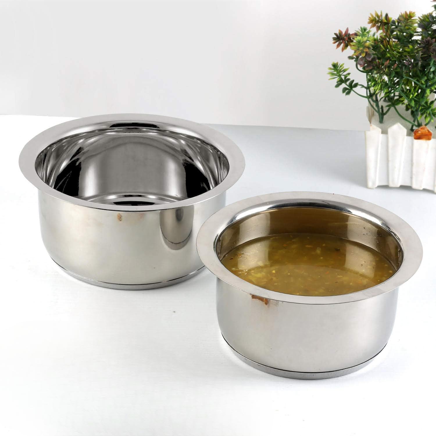 Storehaus Triply SAS (Steel-Aluminium-Steel - 3 Layers) Tope Set of 2 Pcs (3.5 LTR, 20 Cm) & (4.5 LTR, 22 Cm), Smooth Surface, Induction & Gas Safe with 2 Years Warranty Multipurpose Tope.