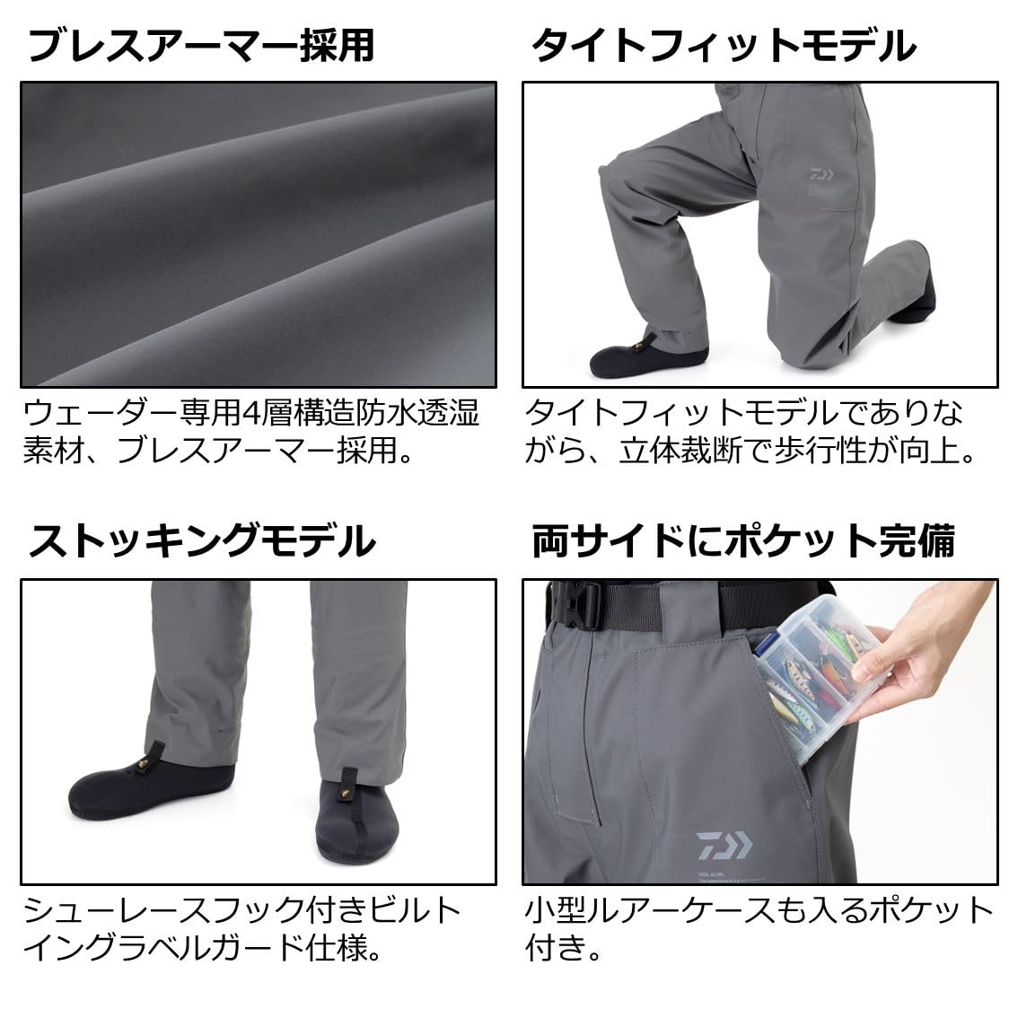 Amazon | ダイワ(DAIWA) ウェーダーパンツ WP－3000S グレー 