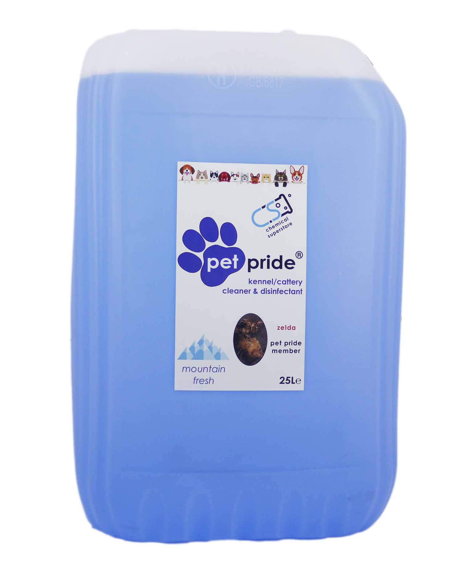 Pet Pride Kennel/Cattery Disinfectant, Cleaner, Deodoriser 5L - 25L(25 litre Alpine Fresh)