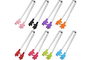 Shindel Silicone Mini Tongs, Pack of 8