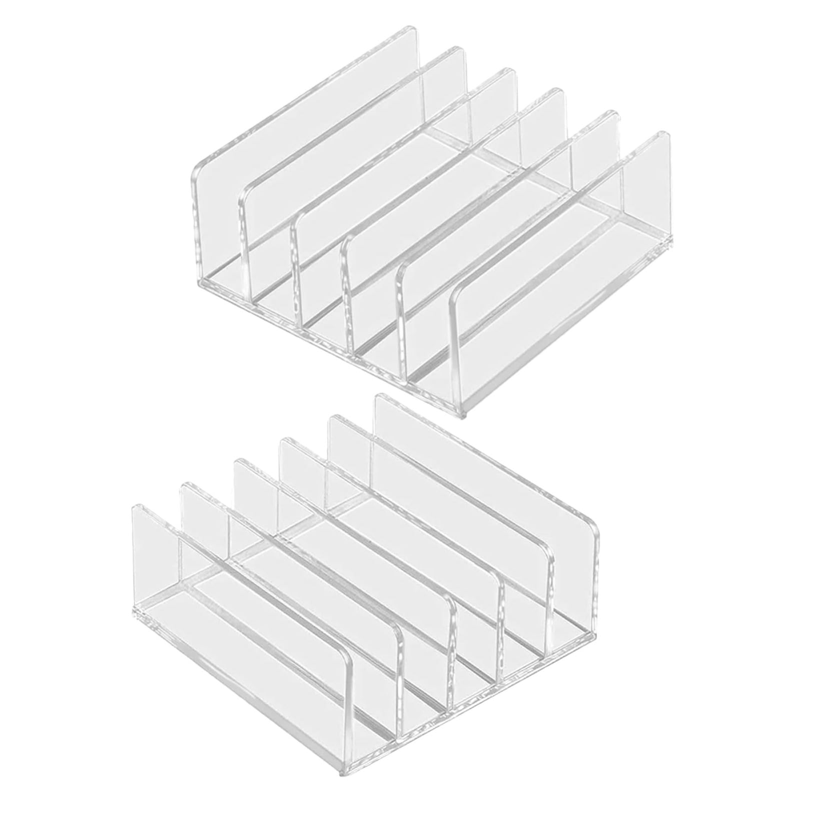 2 Sztuki Częściowy Organizer Akrylowy Biurko z Przegrodami Pionowy Stojak Dokumenty i Listy Wielofunkcyjny Organizer Książki i Papier Oszczędzający Miejsce Trwały i Przezroczysty