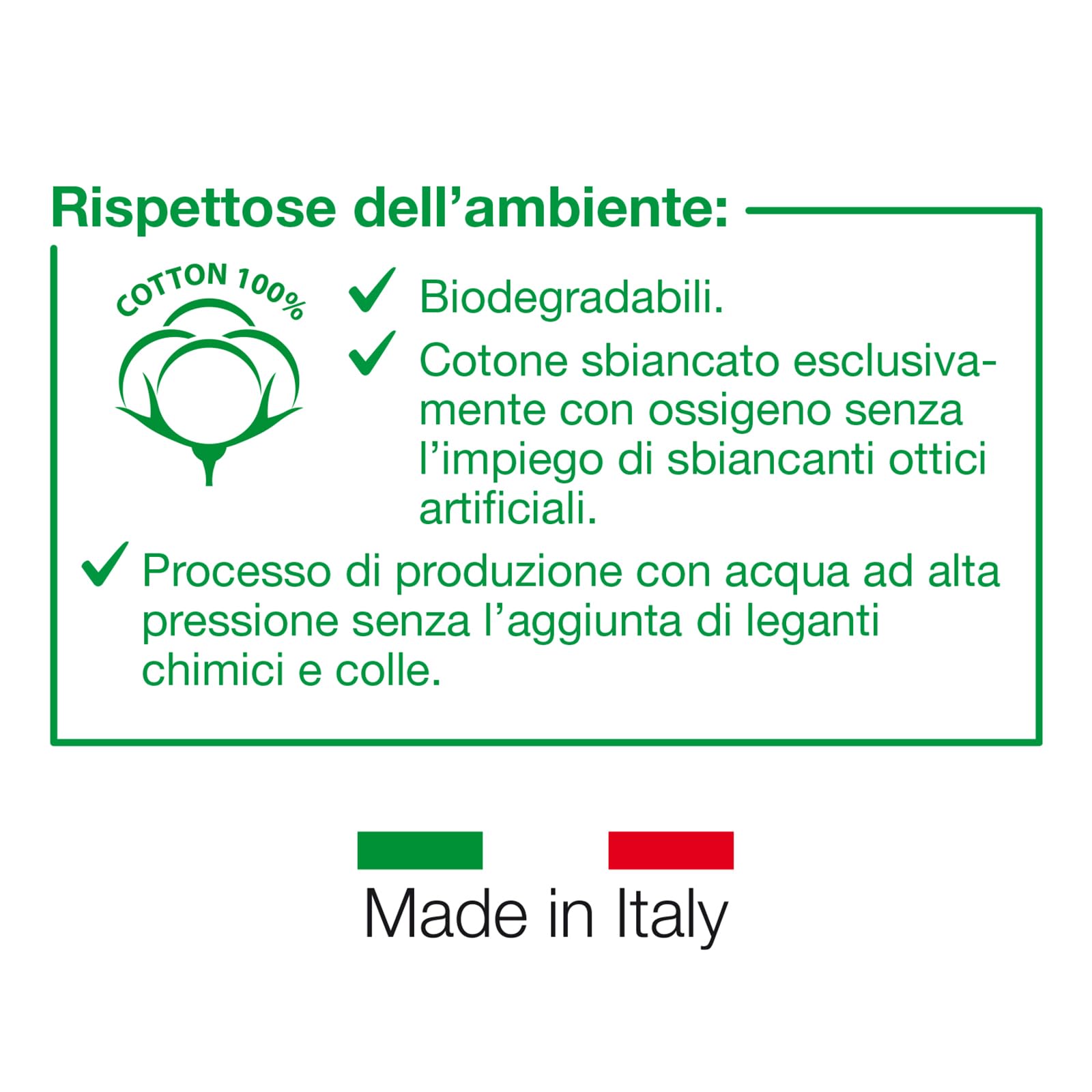 COTTON SOUND GOLD BABY Faldine 60 Pezzi per Bambini, 100% Cotone Idrofilo, Quadrotti 9 x 11 cm, Ipoallergeniche e Biodegradabili, Dermatologicamente Testate, Made in Italy