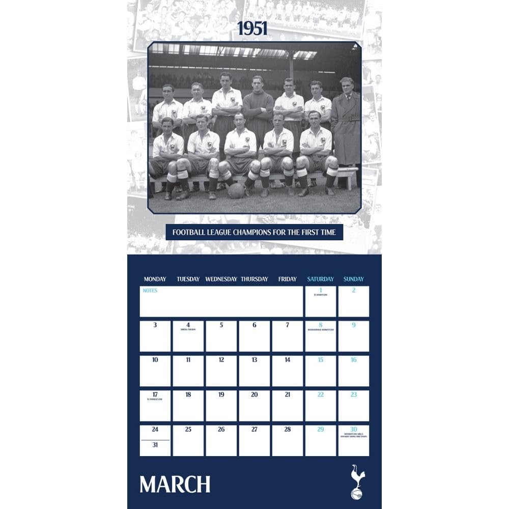 2025 Calendar Tottenham Hotspur FC Legends Month to View Square Football Calendar Official Product - Image 2