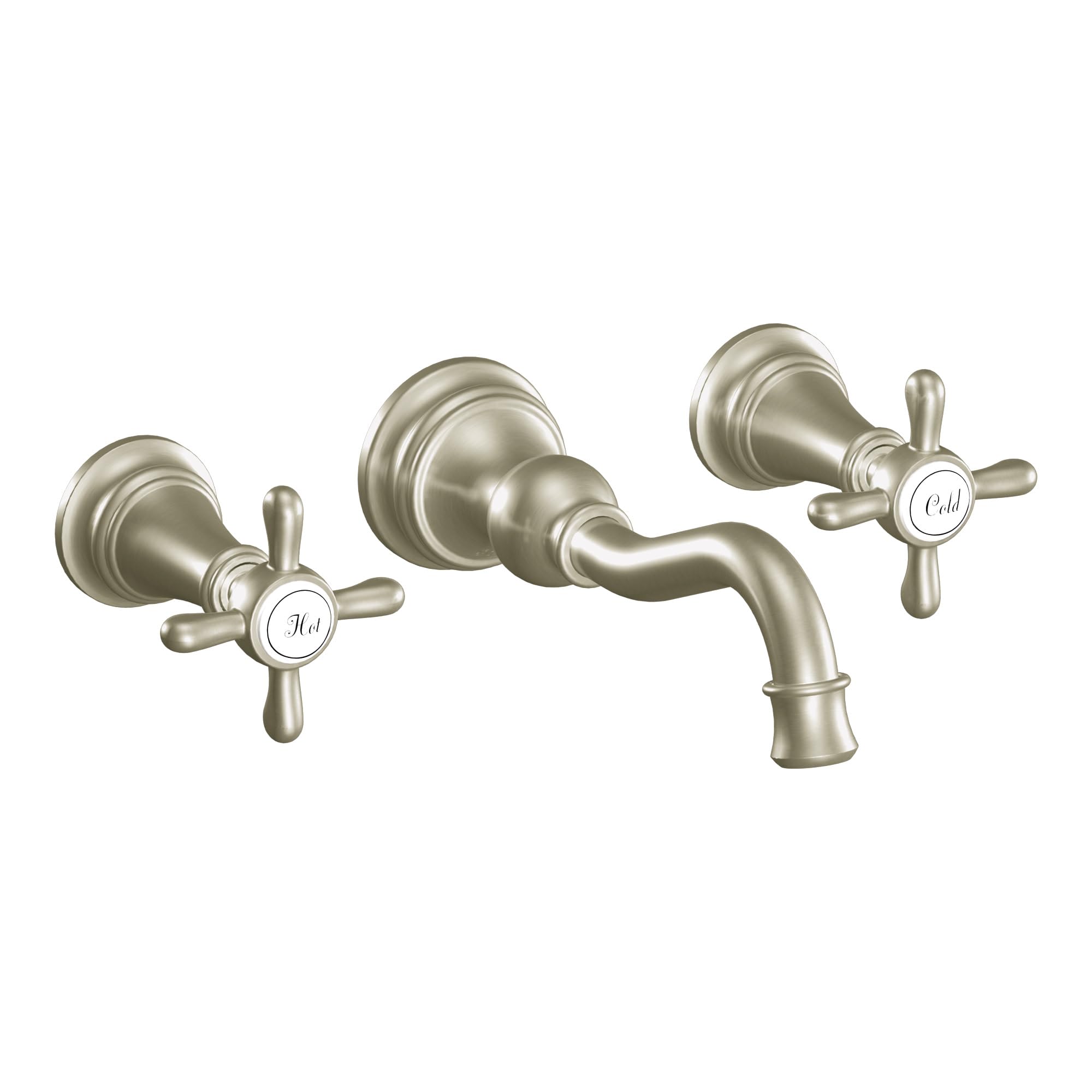 Moen TS42112BN Weymouth Cross Handle Wall Mount Bathroom Faucet