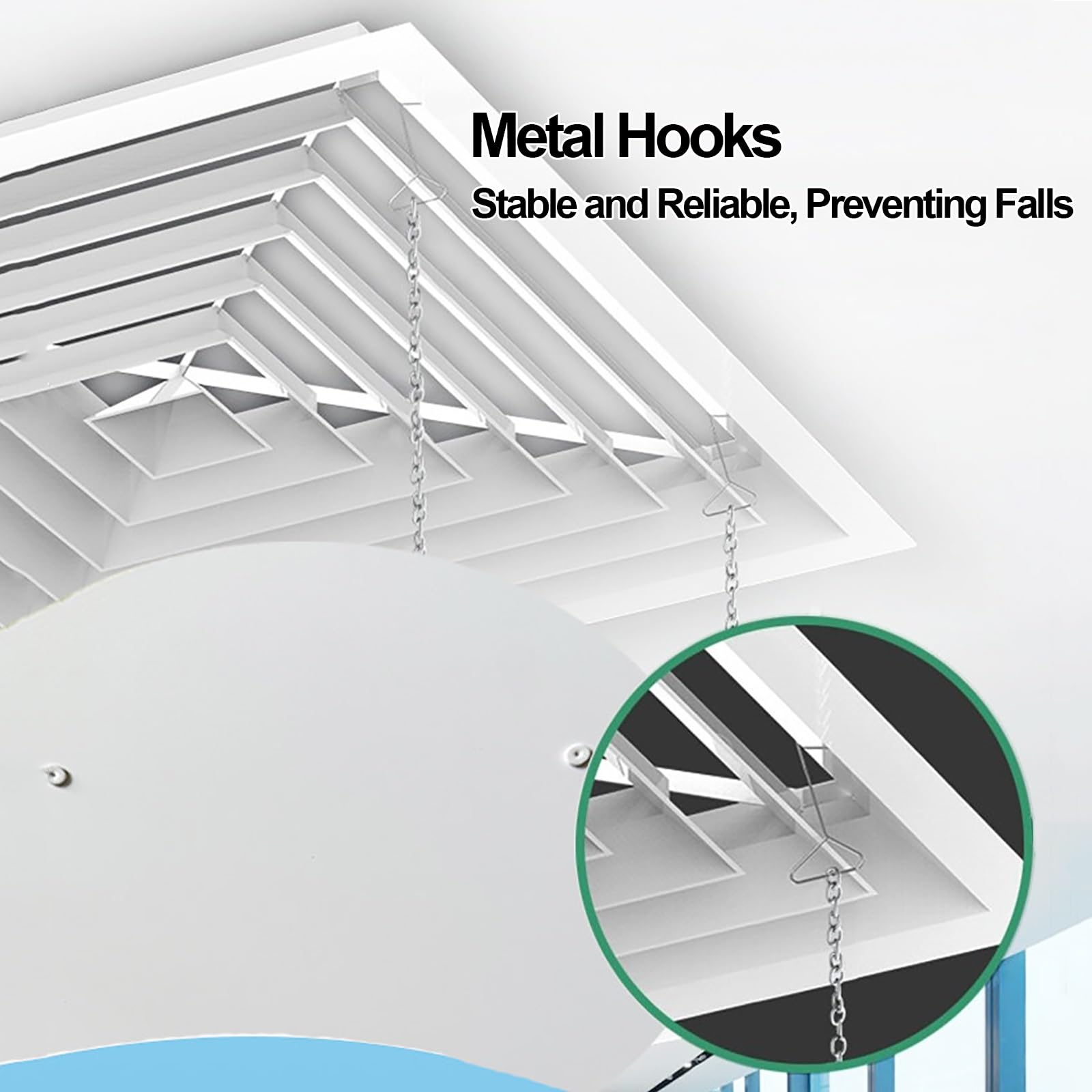 Deflettore Condizionatore Rotondo, Deflettori Aria Condizionata Regolabile per Bocchetta di Ventilazione a Soffitto, Impedisce il Flusso D'aria Diretto(45cm/18in)