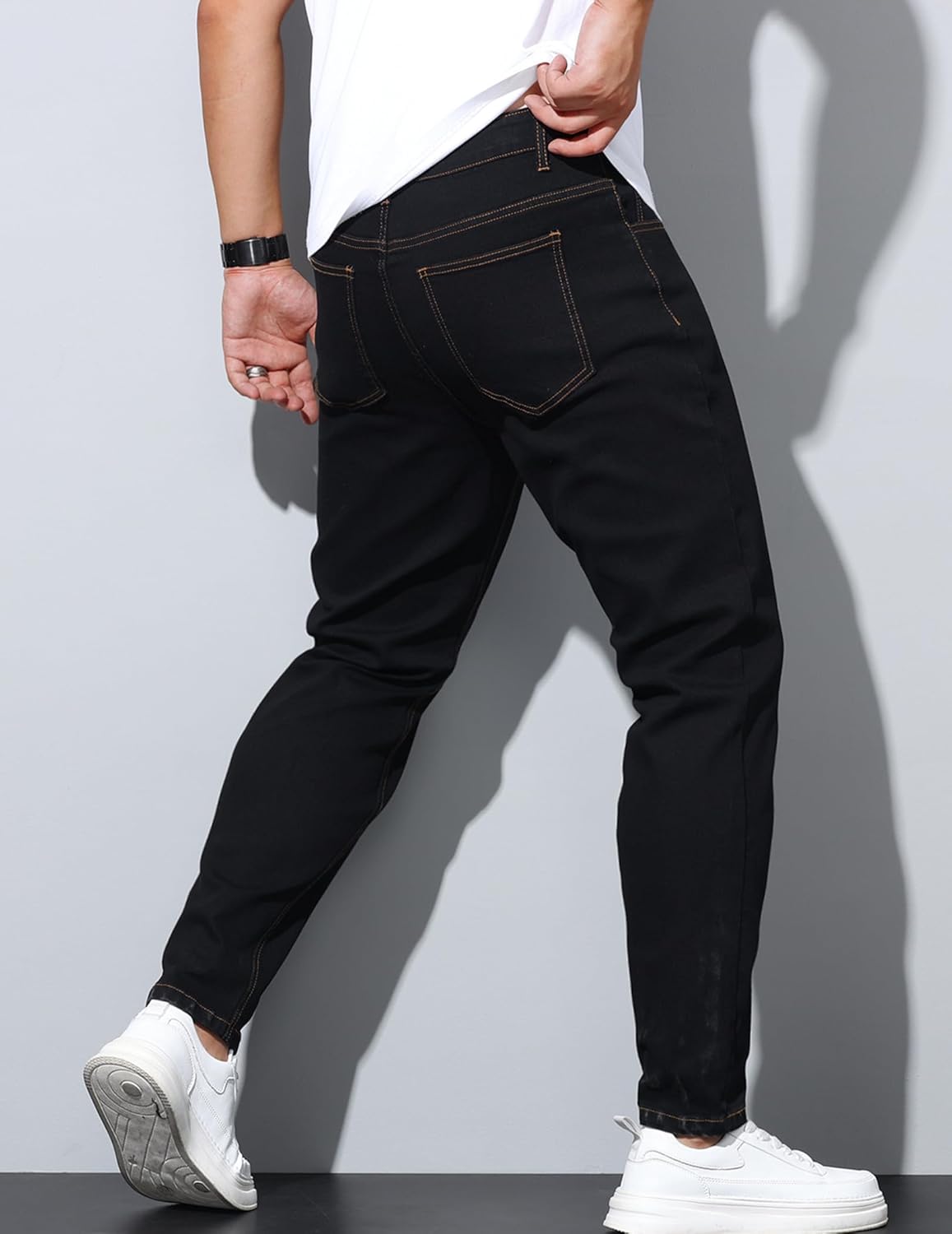 Men’s Regular Fit Jeans Classic Straight-Leg Stretch Denim Pants Comfort Casual Jeans - Image 3