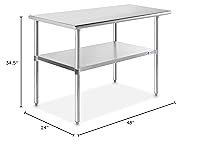 Vista 28 de Tabla de cocina Grindmann de acero inoxidable - 72'' x 24 in.