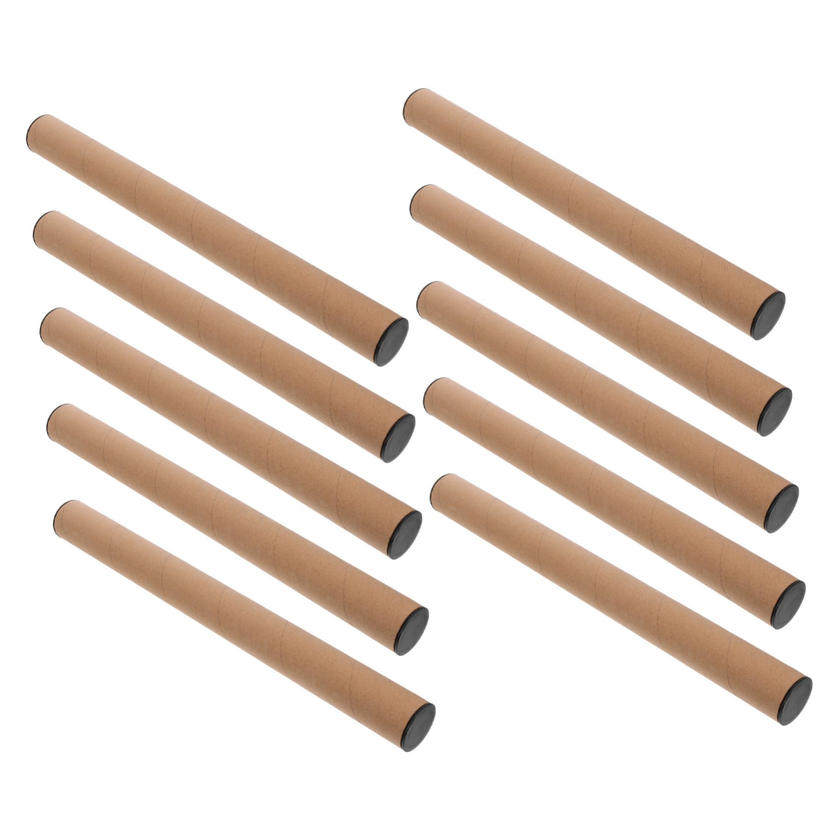 OSALADI 10 pièces Lot de Tubes Expédition Carton Kraft avec Bouchons pour Affiches Documents Posters et Plans Tubes Rigides pour Envoi et Stockage Sécurisé