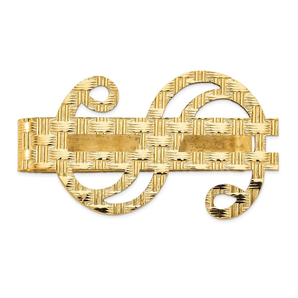 Diamond2Deal 14k Yellow Gold Polished Dollar Sign Money Clip for Men