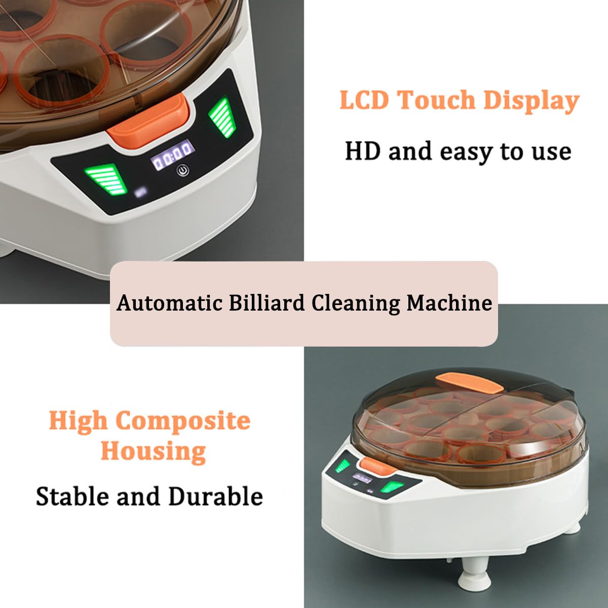 Nettoyeur Boules Billard – Machine Polissage Auto 16 Boules, 180W, Désinfection