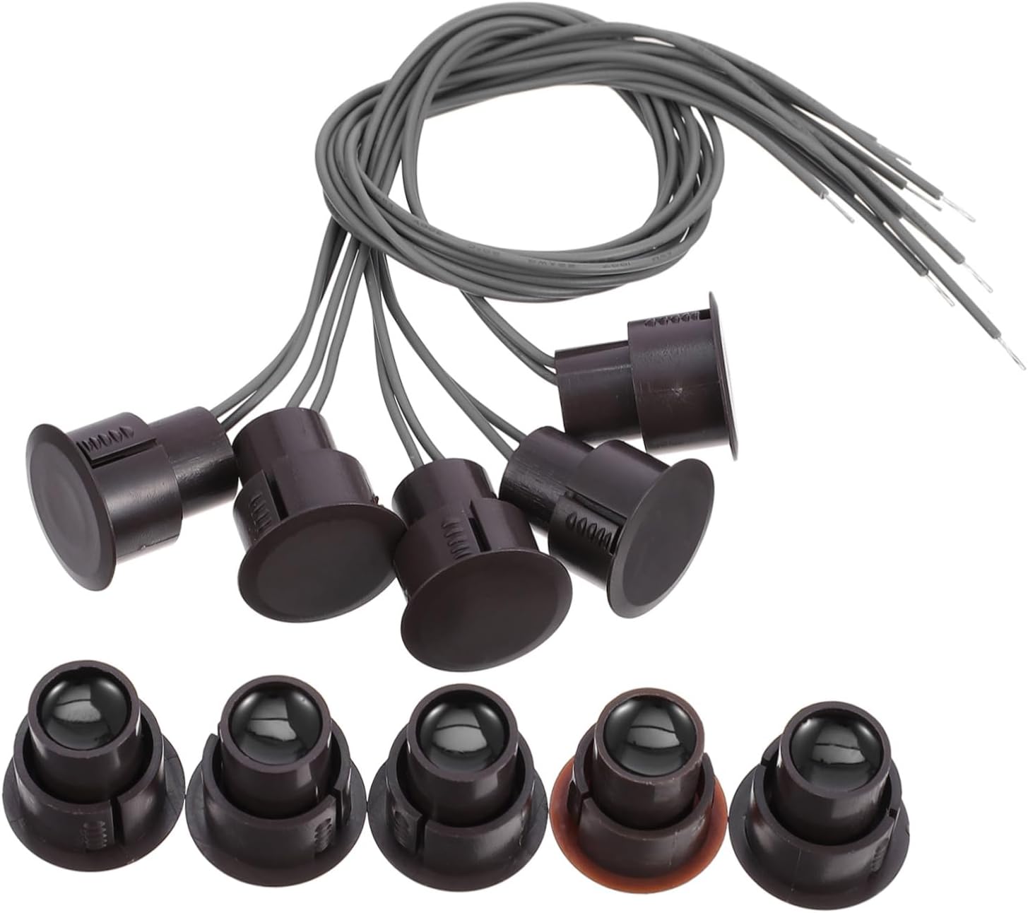 Alipis 15pcs Recessed Magnetic Door Window Alarm Nc Security Sensors for Plastic Construction for and Doors Home Security