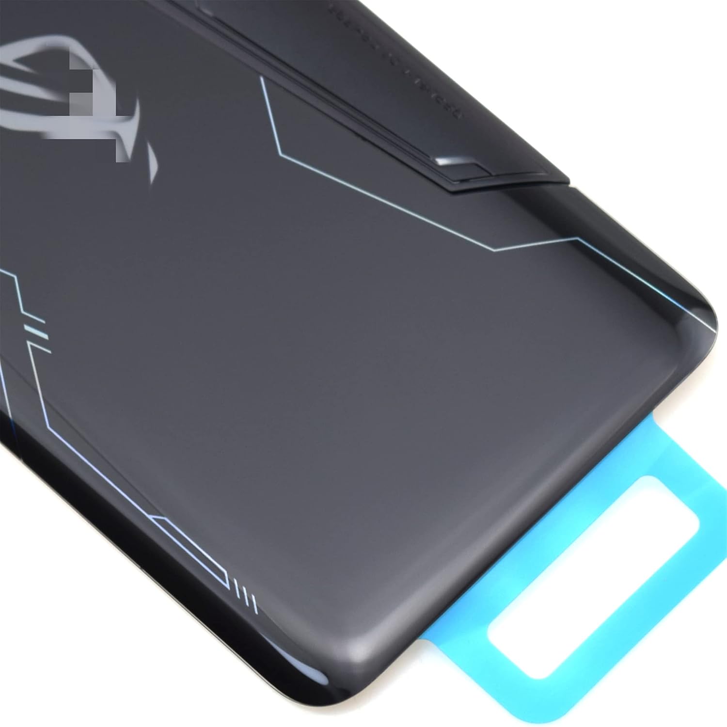 Black Acrylic Glass Back Panel Cover Replacement for Asus ROG Phone II ZS660KL with Pre-Install Adhesive Rear Camera Frame Rear Camera's Lens and Installation Instruction Tool Kit