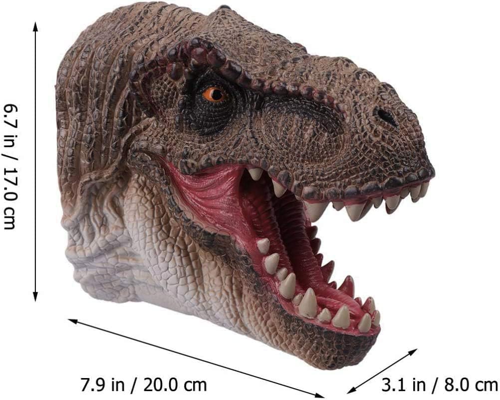 Dinosaur Toys Tyrannosaurus Rex and Blue Velociraptor Hand Puppets Dinosaur Animal World Action Figure Set Funny & Scared Head Hand Puppets for Home, Stage and Class Role Play Toys