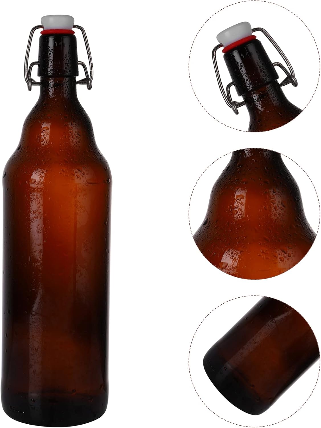 Alipis 2pcs Buckle Glass Beer Bottles Sealed Storage Jars for Home Use Thickened for Beverages and Enzymes
