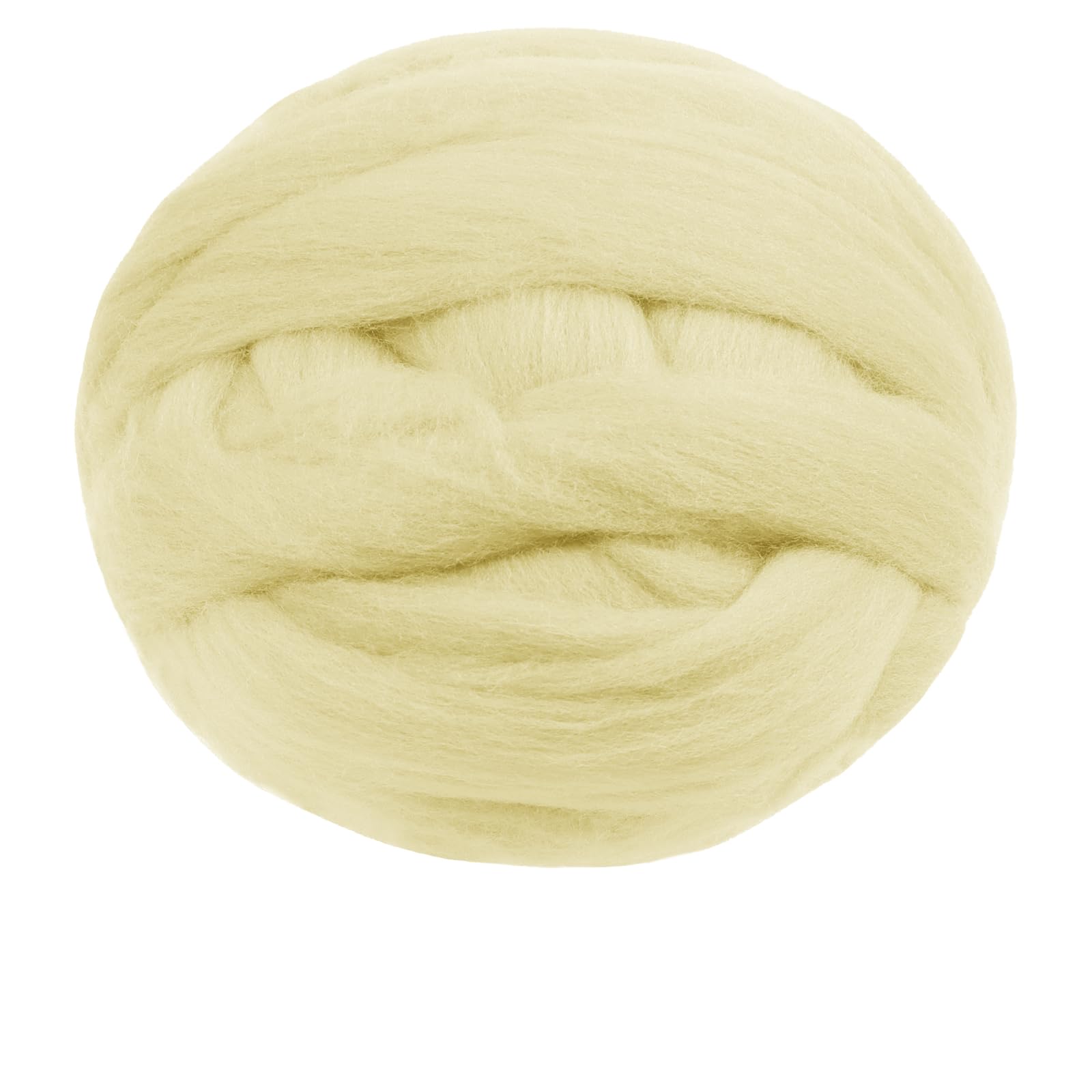 JeogYong Needle Felting Wool, 7.05oz Wool Roving Chunky Wool Yarn, Cream Yellow Wool Roving Yarn for Needle Felting, Wet Felting, Felting Projects, DIY Crafts