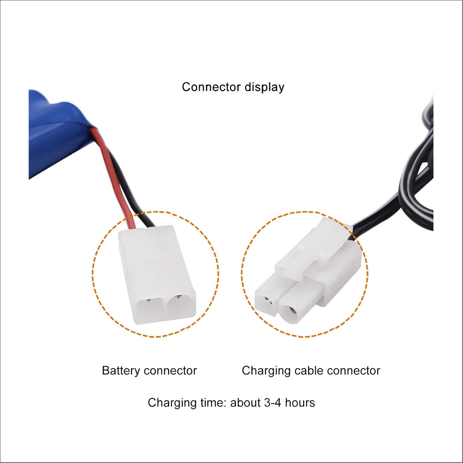 Qsmily® 9.6V RC Battery Pack, 1000mAh AA Rechargeable Ni-Cd Battery Pack with Charge Cable and Tamiya Connector, Suitable for RC Monster Truck, RC Battle Tank, RC Aircraft Carrier Model