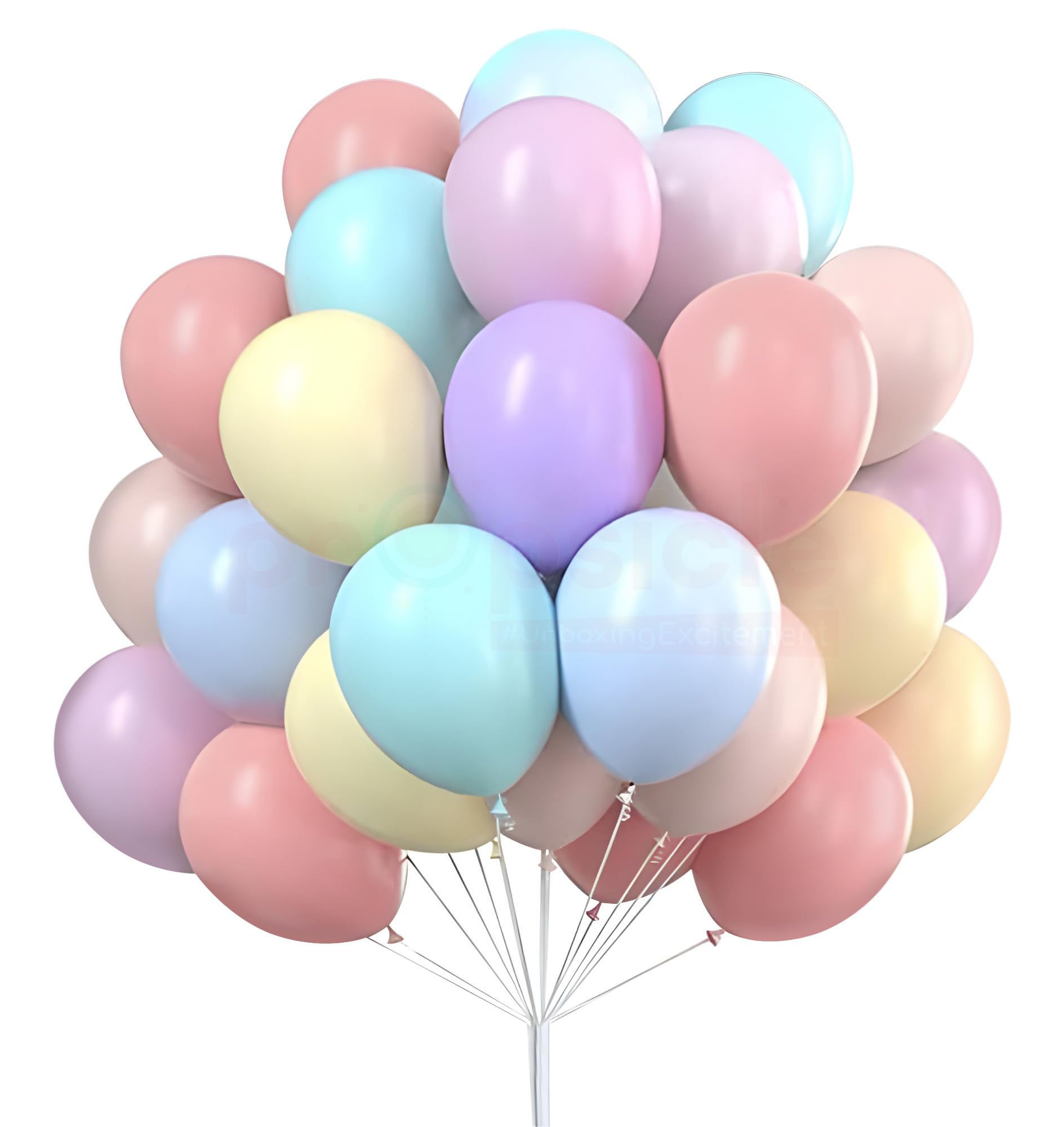 Propsicle Rubber Pastel Multi Colour Metallic Latex Balloons Packet of 50 Pcs For Kids Birthday Baby Shower Pastel Rainbow Theme Party Decoration Items Kit-image-16