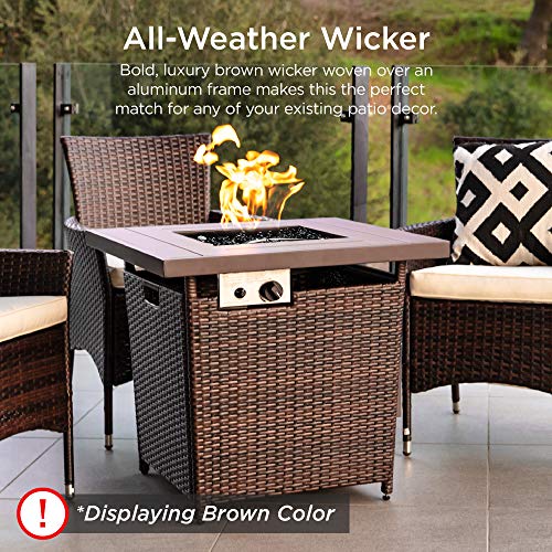Best-Choice-Products-28in-Gas-Fire-Pit-Table-50000-BTU-Outdoor-Wicker-Patio-Propane-Firepit-wFaux-Wood-Tabletop-Clear-Glass-Rocks-Cover-Hideaway-Tank-Holder-Lid-Ash-Gray