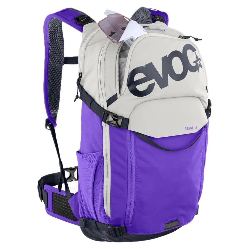 EVOC STAGE 18 techniczny plecak do wycieczek rowerowych i tras, plecak (plecak trekkingowy z dużą przestrzenią do przechowywania, plecak turystyczny z regulowanymi paskami na ramiona)