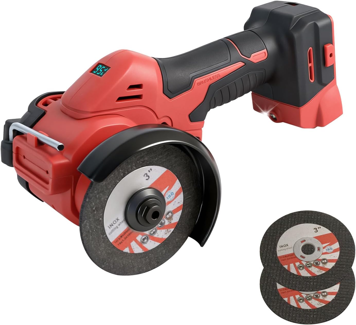 Cordless Angle Grinder for Milwaukee 18V, Brushless Mini Angle Grinder 20000RPM 75mm Small Angle Tool with 2PCS Discs for Cutting Polishing Grinding (for Milwaukee)