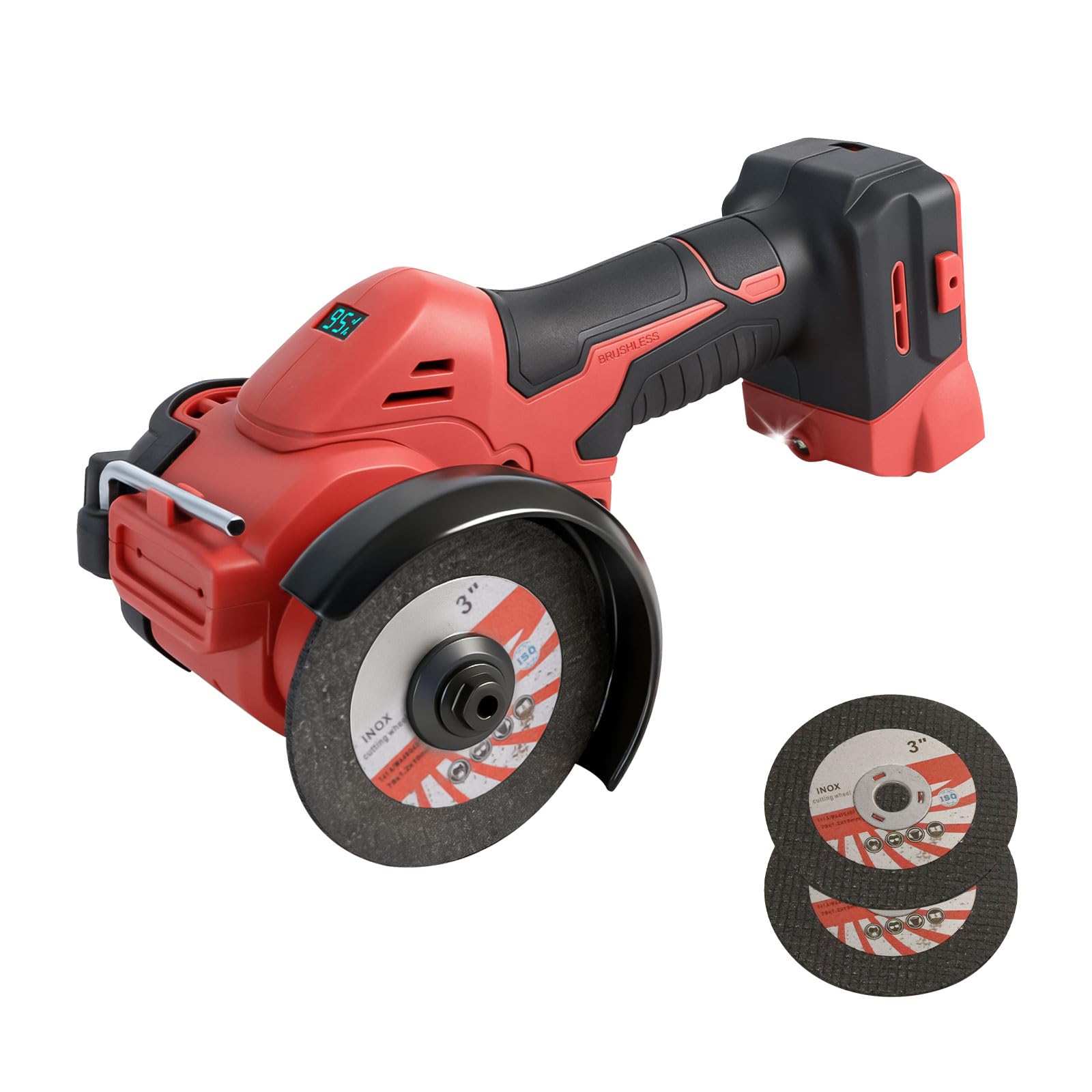Cordless Angle Grinder for Milwaukee 18V, Brushless Mini Angle Grinder 20000RPM 75mm Small Angle Tool with 2PCS Discs for Cutting Polishing Grinding (for Milwaukee)