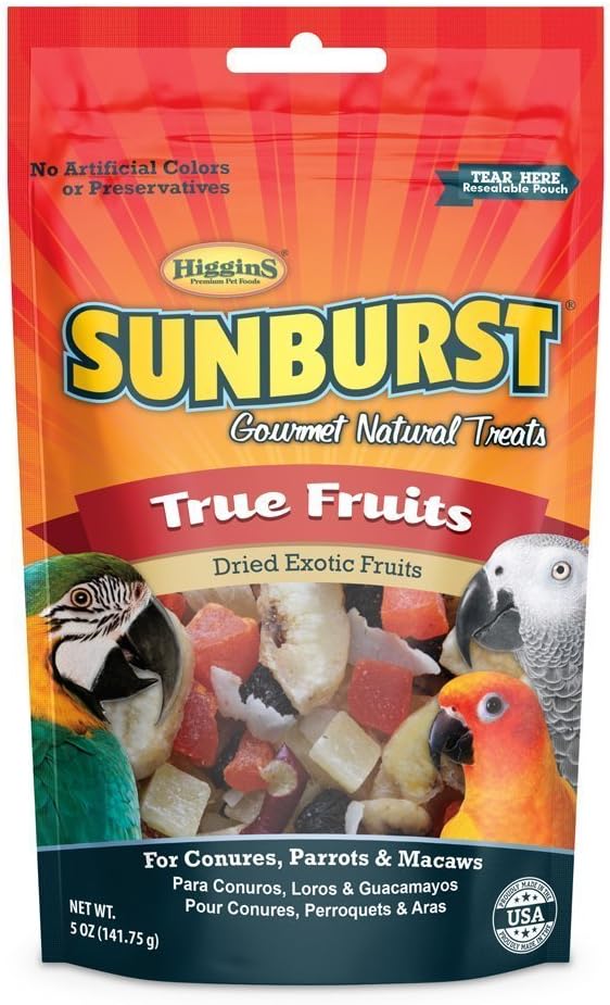 Higgins Sunburst True Fruits Gourmet Treats For Conures, Parrots & Macaws, 5 Oz