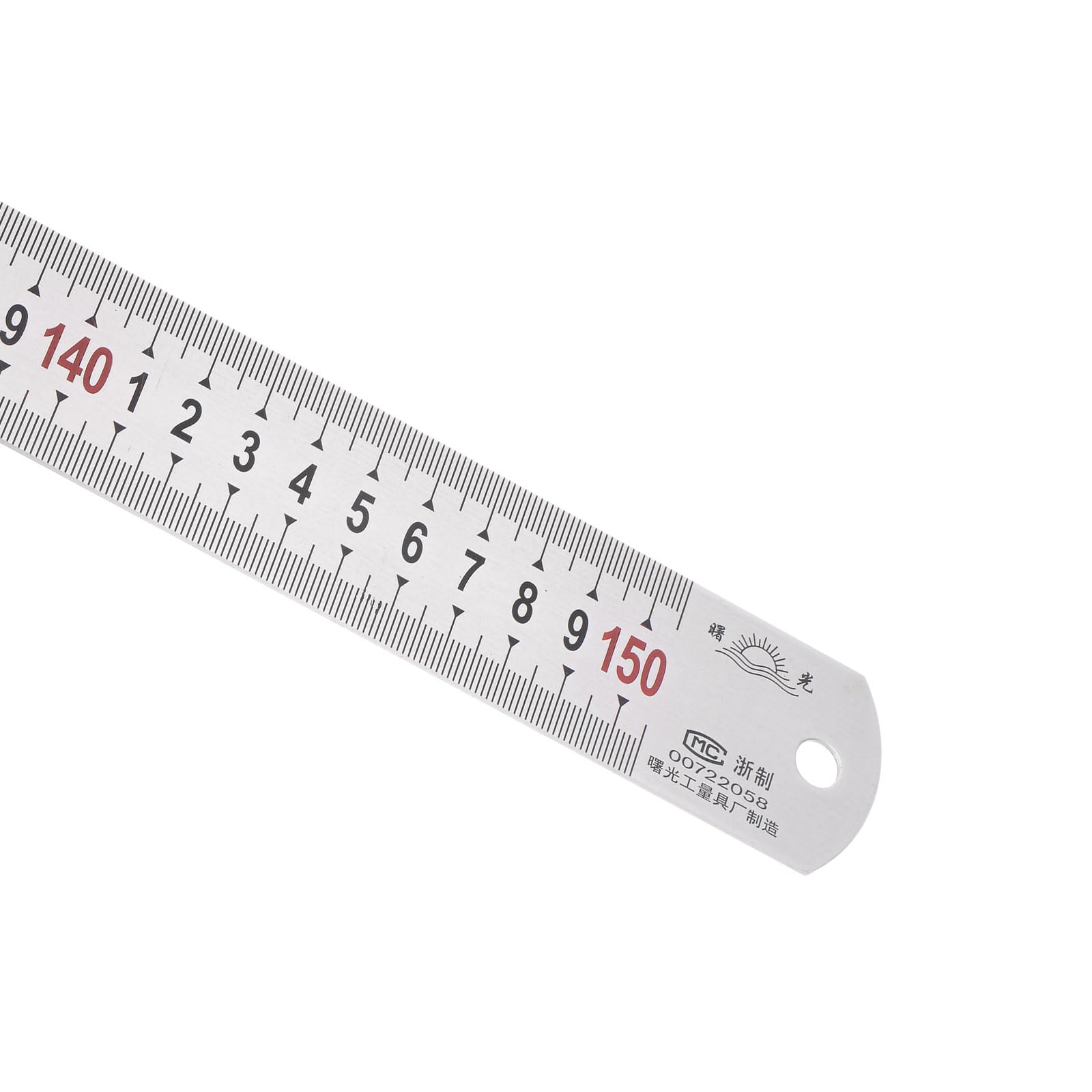 Righello in Acciaio Inossidabile - [150cm/60" x 1/16" x 1-1/2"] Strumenti di Misurazione a Doppia Lettura per Uso Progettazione Architettonica | Tono Argento