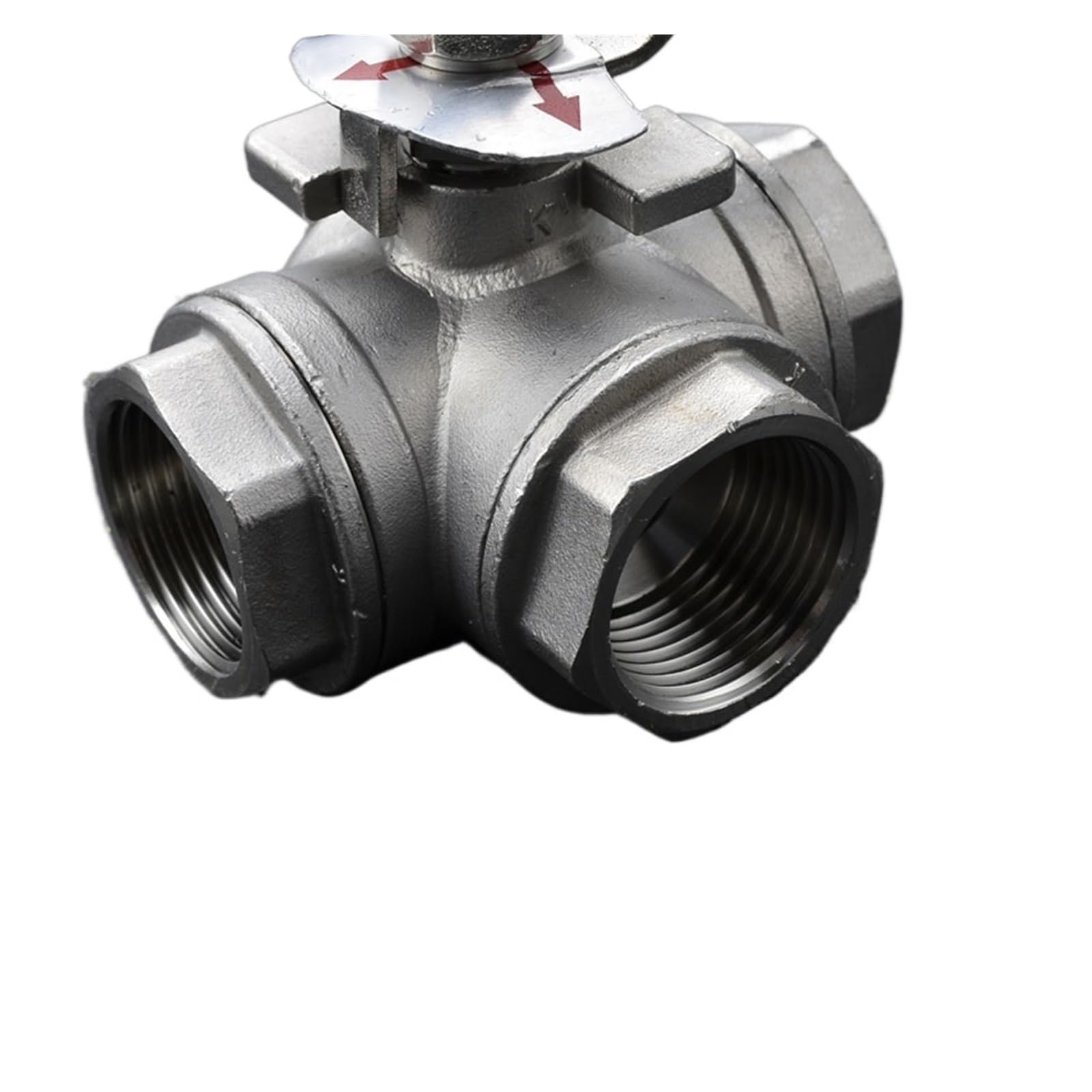 Válvula de bola Válvula de bola de acero inoxidable 304, 1/4, 3/8, 1/2, 3/4, 1 ", 2", puerto completo hembra, puerto T/L, adaptador de conector de válvula de bola de 3 vías for agua, aceite, aire y Ga