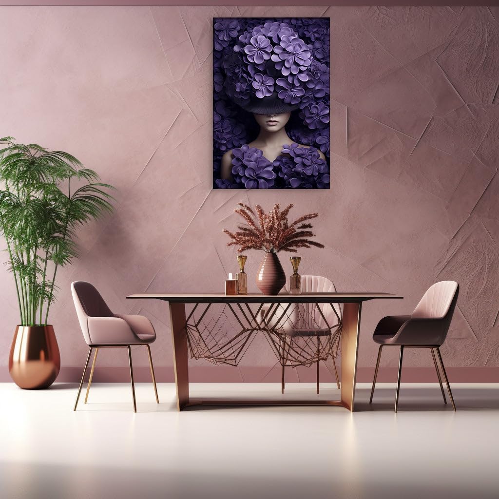Canvas for Living room. Whispers of Elegance: A Serene Journey Through a Purple Dreamland, 27 x 18 inch Canvas Wall Art - Contemporary Masterpieces - Inspirational Office Decor