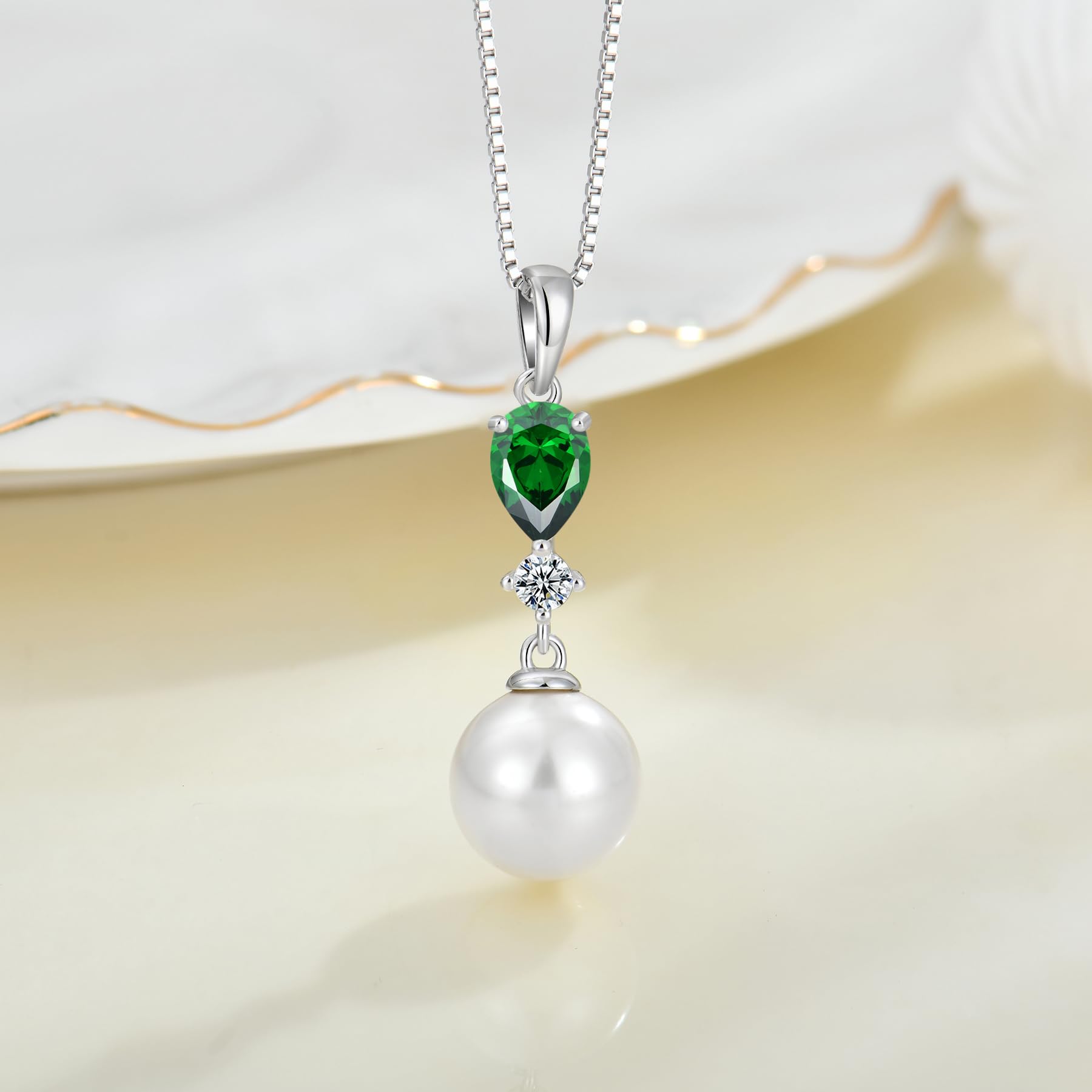 Perła s dla kobiet wisiorek z kamieniem urodzeniowym biżuteria srebrna