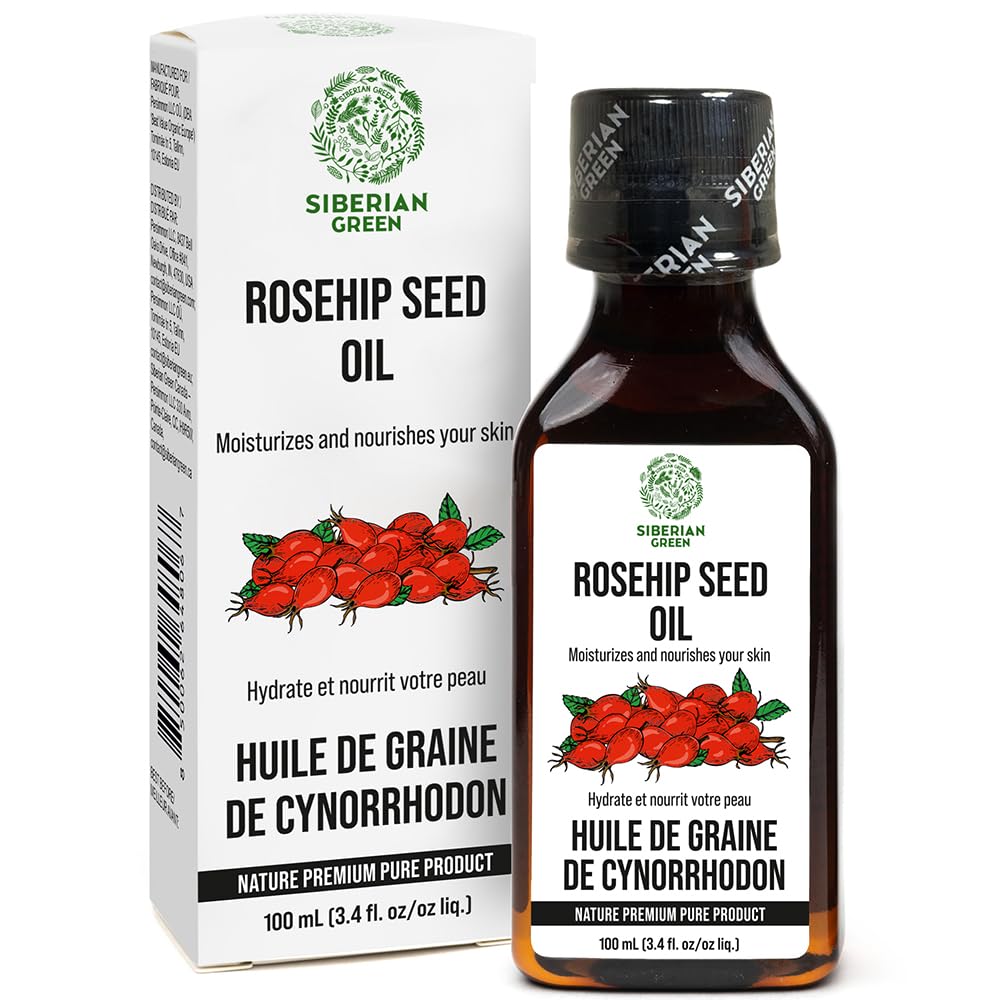 Siberian Wild Harvested Rosehip Seed Oil 3.4 fl.oz (100ml) for Hair Skin Botanical Care