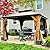 Domi Hardtop Gazebo 12’x12’ Cedar Frame Wood Gazebo with Galvanized Steel Double Roof, Outdoor Permanent Metal Gazebo with Curtains and Netting for Patio,Deck,Backyard