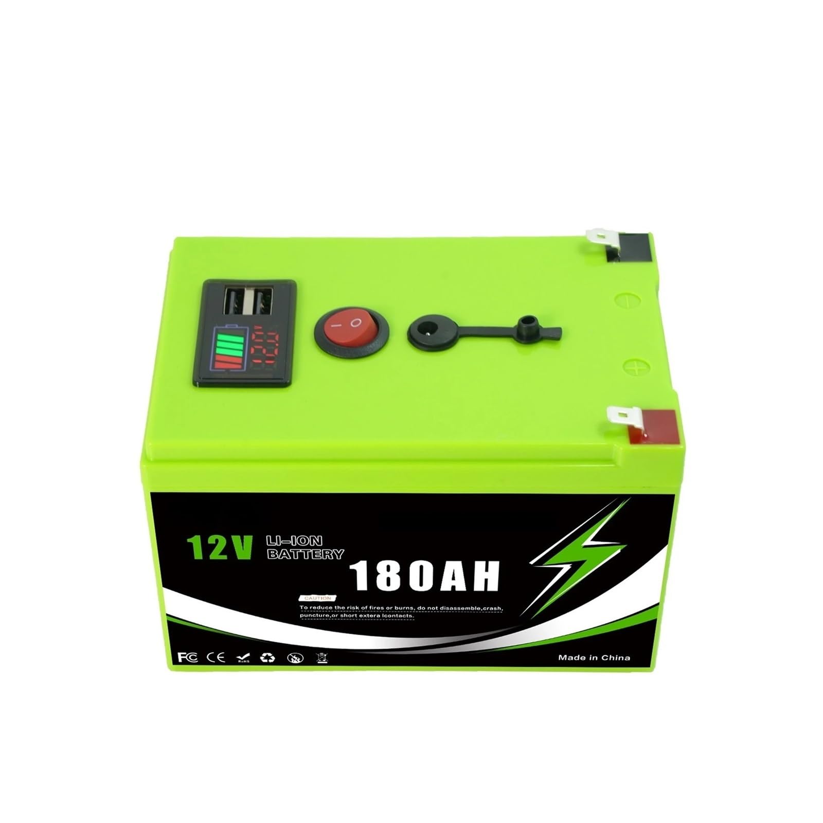 Batteria 12V 160Ah 180Ah 200Ah LiFePO4 Display Porta USB Ciclo Profondo | Batteria 12V 160Ah 180Ah 200Ah LiFePO4 Display Porta USB Ciclo profondo(1PC 180AH)