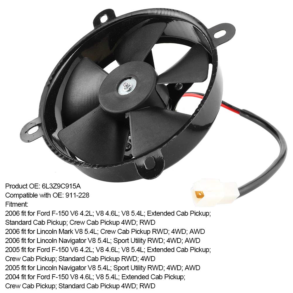 Ventola del Radiatore Elettrica Nera da 6 Pollici, Ventola di Raffreddamento del Radiatore del Motore Durevole in Ferro da 12 V, Resistente agli Urti, Prestazioni Stabili per Dirt Bike