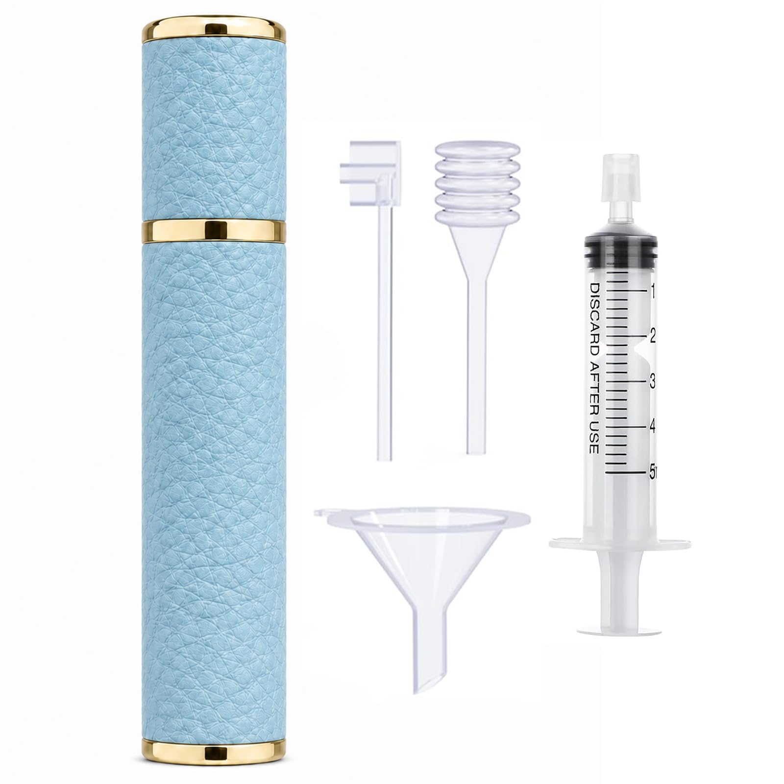 Mini botella de perfume recargable de viaje de 10 ml, atomizador de perfume portátil, pulverizador de colonia de viaje pequeño, diseño a prueba de fugas con 4 herramientas de recarga