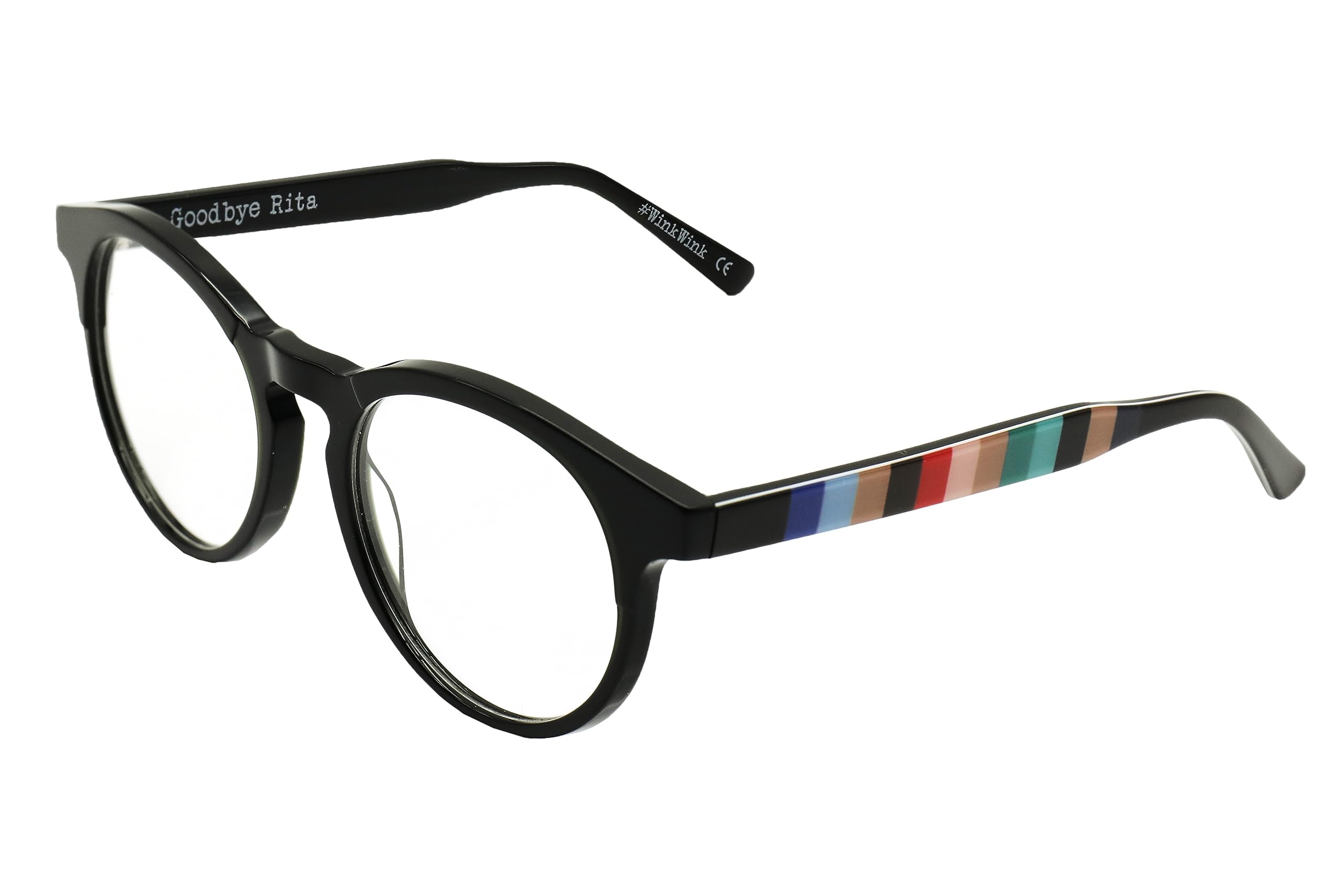 Goodbye, Rita. - Occhiali da Vista per Uomo e Donna - Collezione Round - Modello 2 - Prodotti in Acetato - Occhiali Non Graduati - Tinta Piastrella con Motivo Colorato - 140 x 50 mm