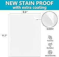 Vista 2 de Dry Erase Board Sticker- Whiteboard Stickers-8.27''x11.69'' Removable Dry Erase Sheets- Fridge Dry Erase Paper for