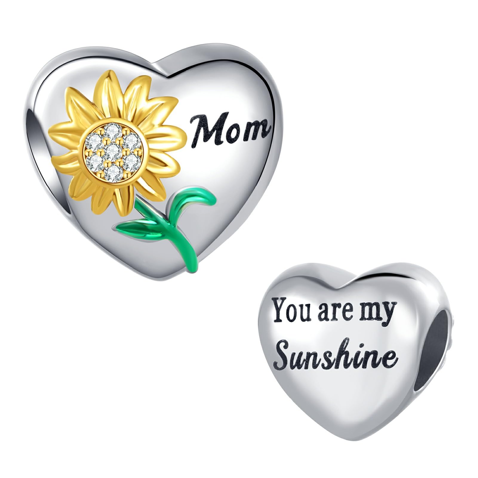 Sunflower You are My Sunshine Charm for Nana Mom Friend Compatible with Pandora Charms Bracelets, Metal, No Gemstone-image-47