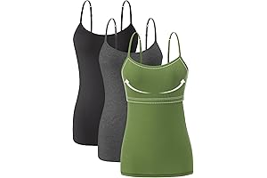 Women's Cotton Tank Tops with Shelf Bra for Comfortable Support