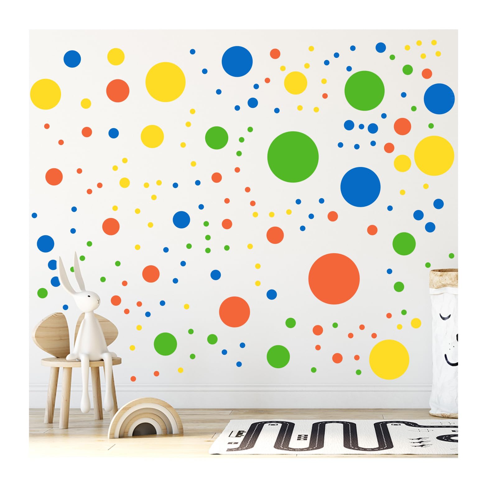 Autocollants muraux vinyle pois verts stickers amovibles salon chambre bébé
