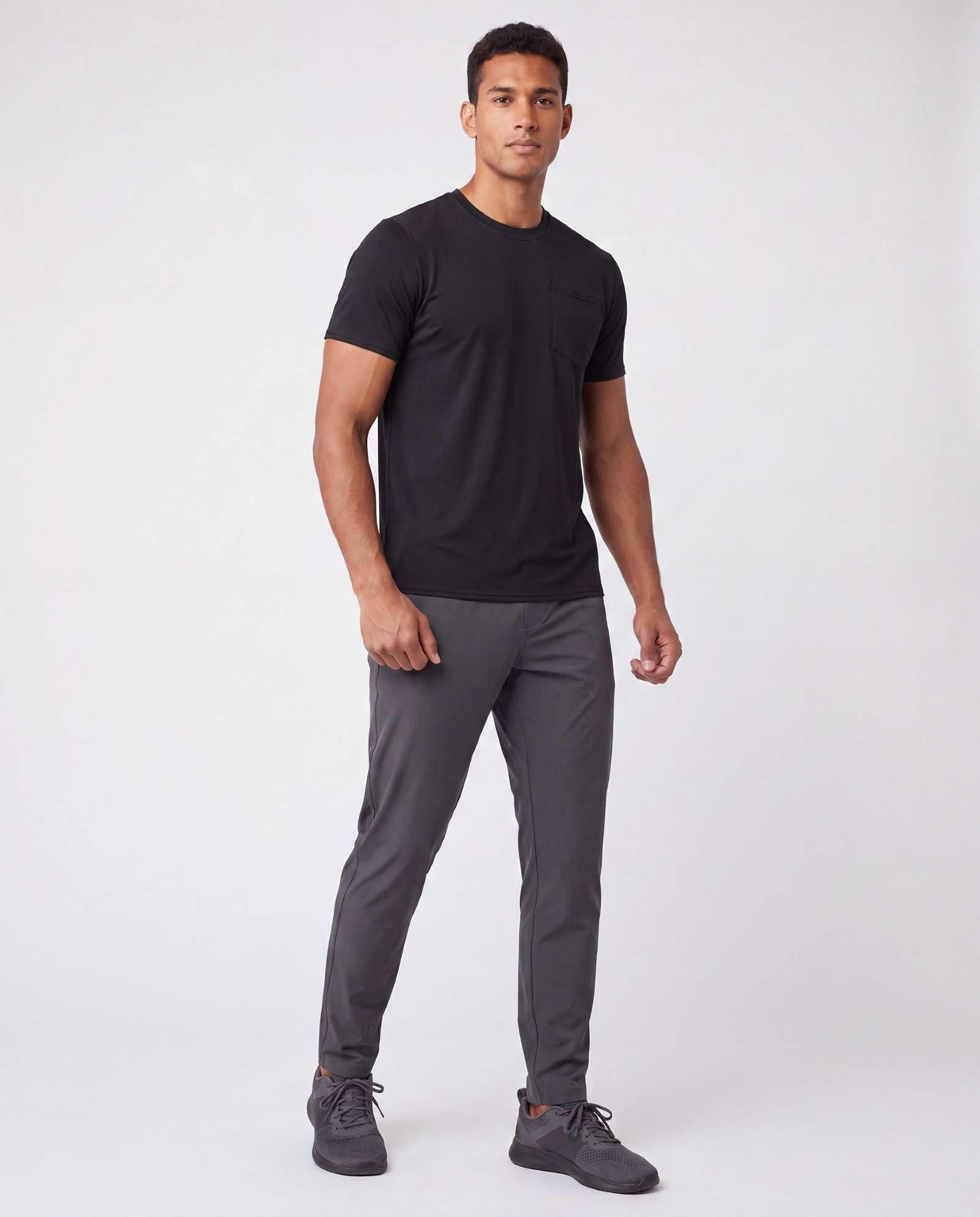 Real Essentials 4 Pack: Men's Dry-Fit Short Sleeve Pocket Crew Performance Athletic T-Shirt (Available in Big & Tall)