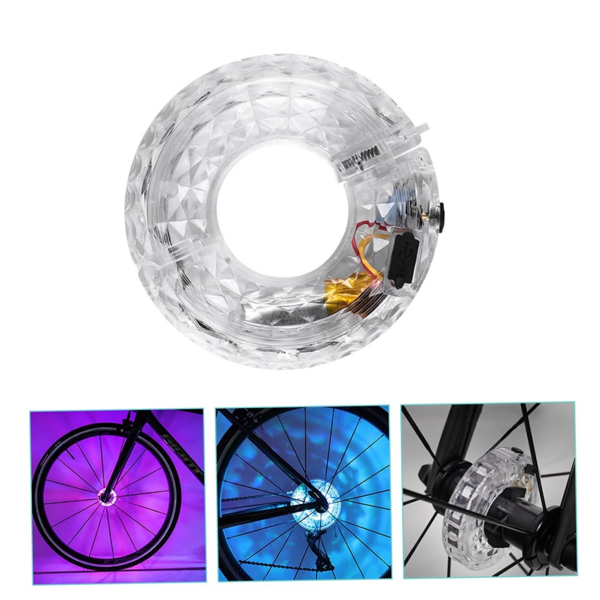 YARNOW 3pezzi per Ruote LED Ricaricabile USB e Resistente Urti Accessorio per Ciclisti Creativi e Sportivi per e