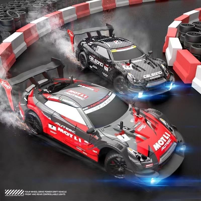 Image of SUPER TOY 1:24 RC Drift Car High Speed Racing Remote Control Car 25KMH for Boys 4x4 Wheel Drive Rechargeable Extra Drifting Tires Birthday Gift